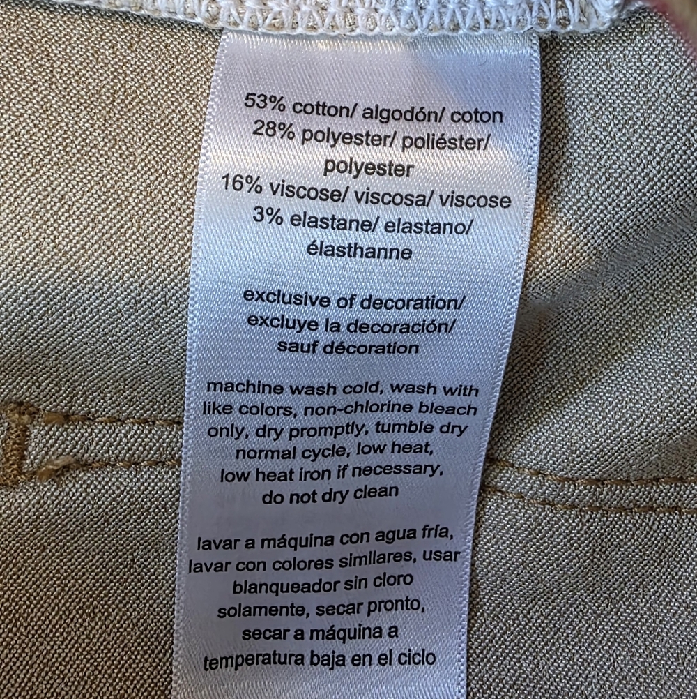 Nautica Tan Mid-Rise Demi Bootcut Sateen Pant Size 14 - Picture 9 of 9